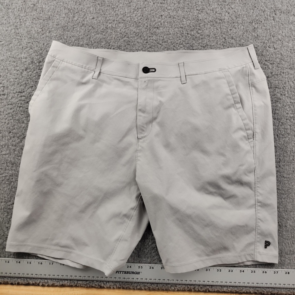 Primo Golf Shorts Mens 38 Performance Athletic Light Gray Flat Front